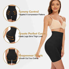 SIMIYA High Waisted Tummy Control Body Shaper, Comfy Tummy Control Knickers, Shapewear for Women Control Underwear, Seamless Shaping Boyshorts Panties, Black XL