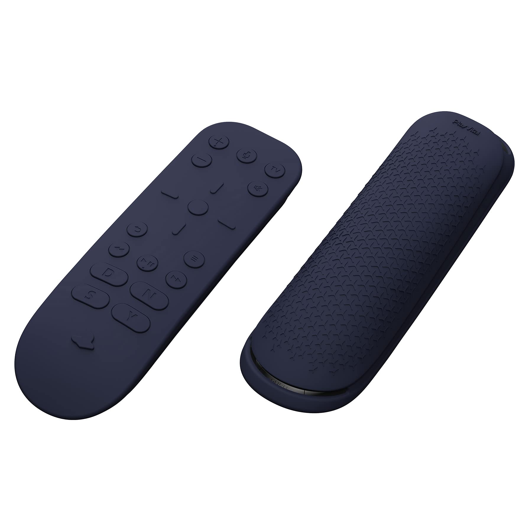 PlayVital Silicone Protective Remote Case for ps5 Media Remote Cover, Ergonomic Design Full Body Protector Skin for ps5 Remote Control - Midnight Blue