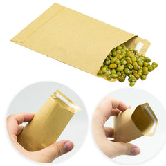 SZXMDKH 150 Pcs Small Seed Envelopes, Self-Adhesive Mini Brown Envelopes Kraft Paper Money Envelope Small Items Coins Stamps Cards Seeds 9 x 6 cm (3.54 x 2.36 inch), Yellow kraft paper (npzxf0150)