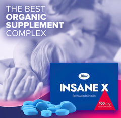 INSANE X 40 Blue Pills for Men 100mg Stronger & Harder Fast-Acting Enhanced Strength Supplements Tablets - Prolonged High Performance - Energy & Male Enhancing - Herbal & Food Supplement UK