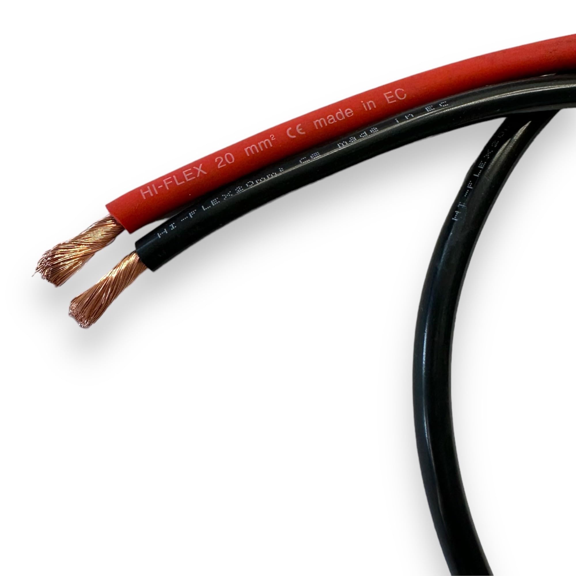 Red & Black Battery/Starter/Welding Flexible PVC Cable Wire 110/170/345 Amp 16mm 25mm 35mm by MKGT® (20mm² Red, 2 Meters)