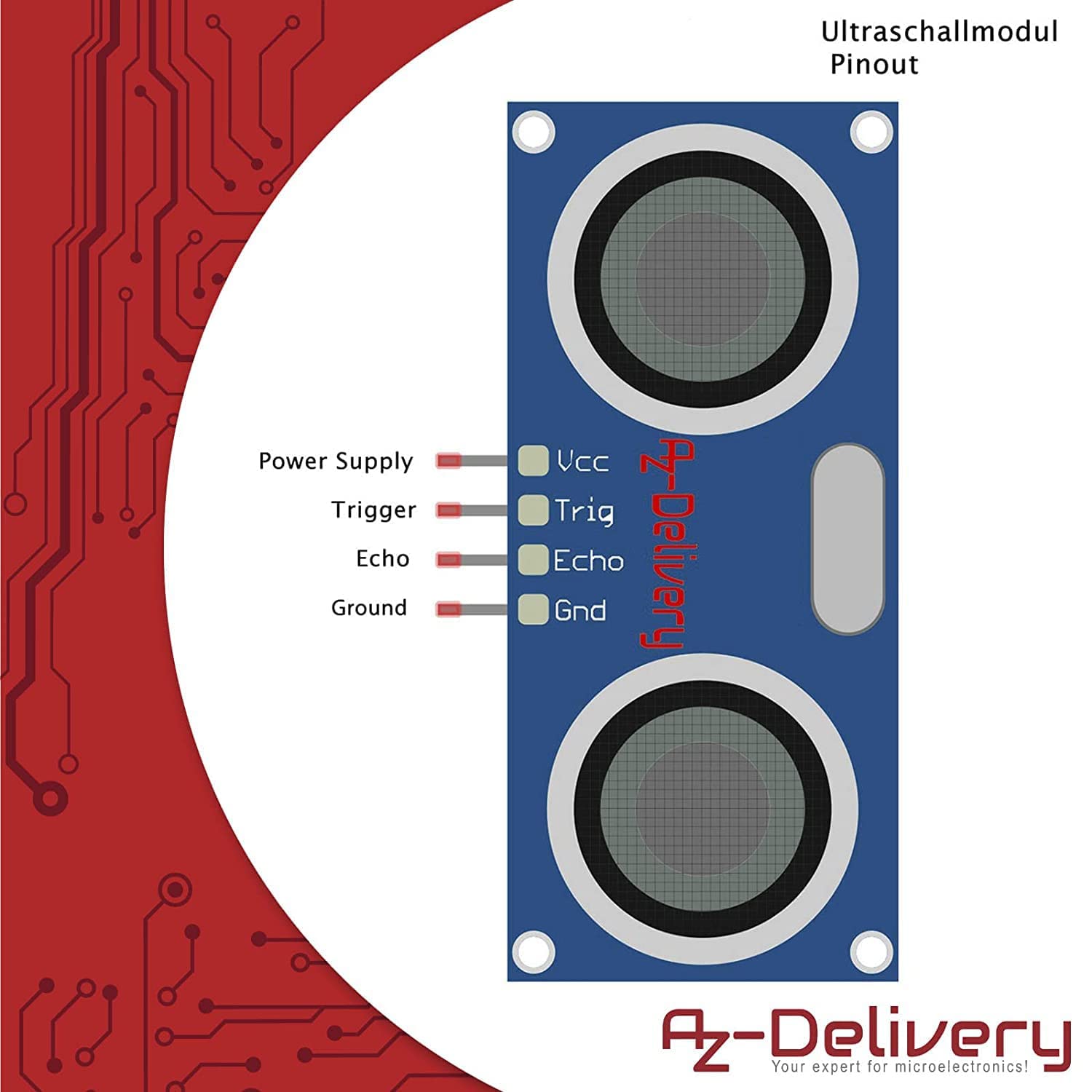 AZDelivery 3 x Compatible with HC-SR04 Ultrasonic Rangefinder Sensor Module compatible with Arduino and Raspberry Pi including E-Book!