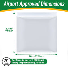 Hengxinc Airport Security Liquids Bags Transparent Airport Liquid Bag 20 x 20CM Hermetic Clear Travel Toiletries Bag Airline Approved Reusable Airport Liquid Bags for Airport Security… (8)