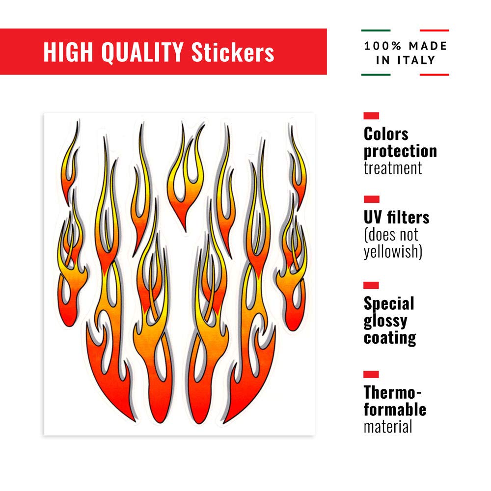 4R Quattroerre.it 32100 Stickers Flames, 20 x 24 cm