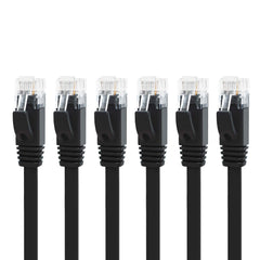 Yauhody CAT 6 Ethernet Cable 1m Ethernet Cable Black 6Pack 1m Network Cable High Speed CAT6 Ethernet Patch Cable 1m Lan Cable CAT6 Gigabit Internet LAN Patch Cable for TV Gaming Router(1m 6Pack Black)