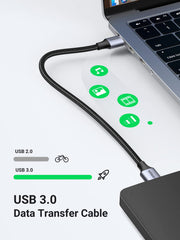 UGREEN USB Cable, USB 3.0 A to A Data Cable Braided, 5Gbps High Speed Transfer USB to USB Cable, Compatible with External Hard Drive/Laptop Cooling Pad/Docking Station/PC/TV/DVD/Printer/Camera(3M)