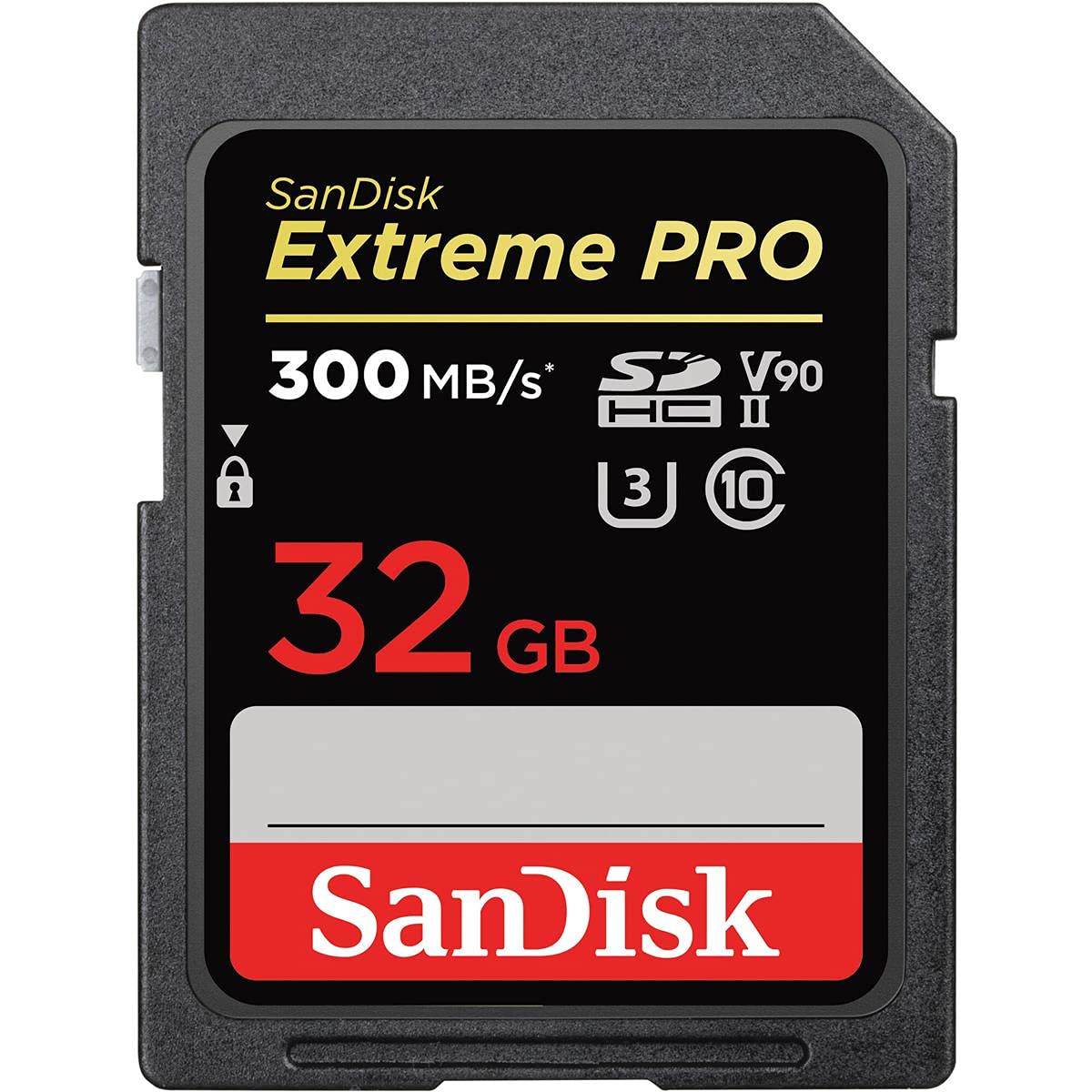 SanDisk Extreme PRO 32GB SDHC Memory Card up to 300MB/s, UHS-II, Class 10, V90, U3