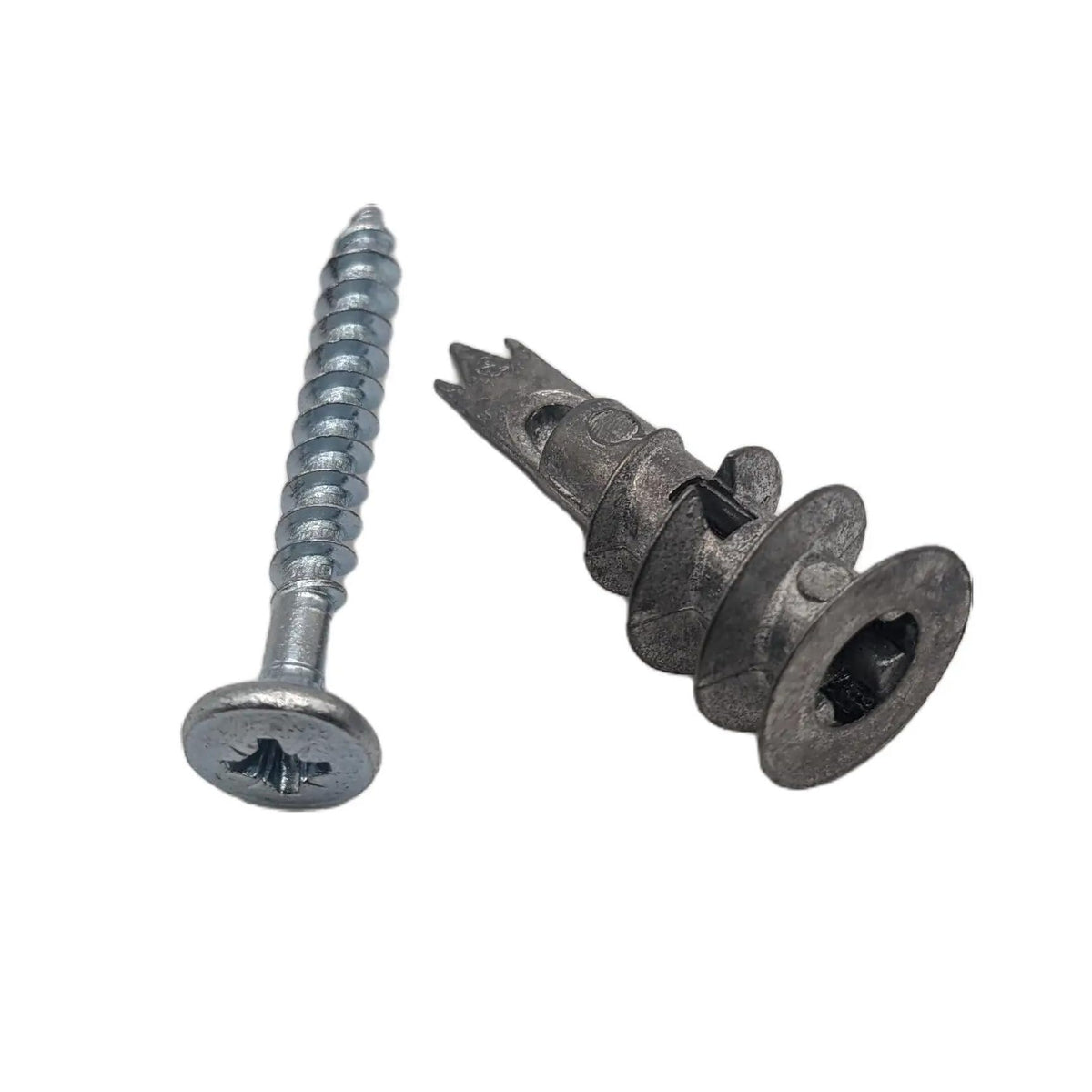 AF4F (Pack 10) Self-Drill Metal Plasterboard Cavity Fixings, Speed/Spiral Dry Wall Plugs and Screws