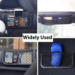 EINESIN 3 IN 1 Car Storage Organizer Pocket Net, Universal Car Mesh Organizer Elastic Storage Net, Framed Stretch Mesh Net Pocket 252x120MM, Van Motorhome Caravan Boat