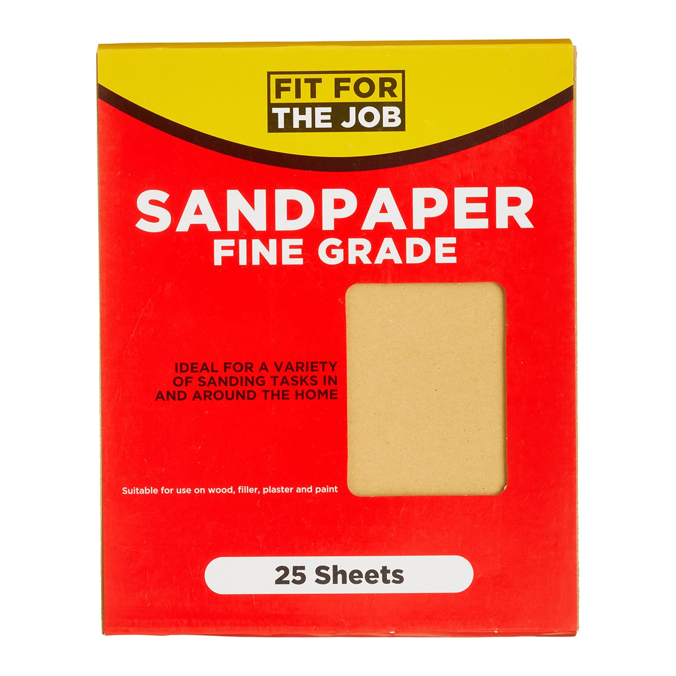 Fit For The Job 25 Large A4 Size Sheets Fine Grade Sandpaper for Sanding Wood, Furniture, Metal, Plaster For Home Improvement, Decorating & More, 11x9 inch (230x280mm) 11 inches x 9 inches