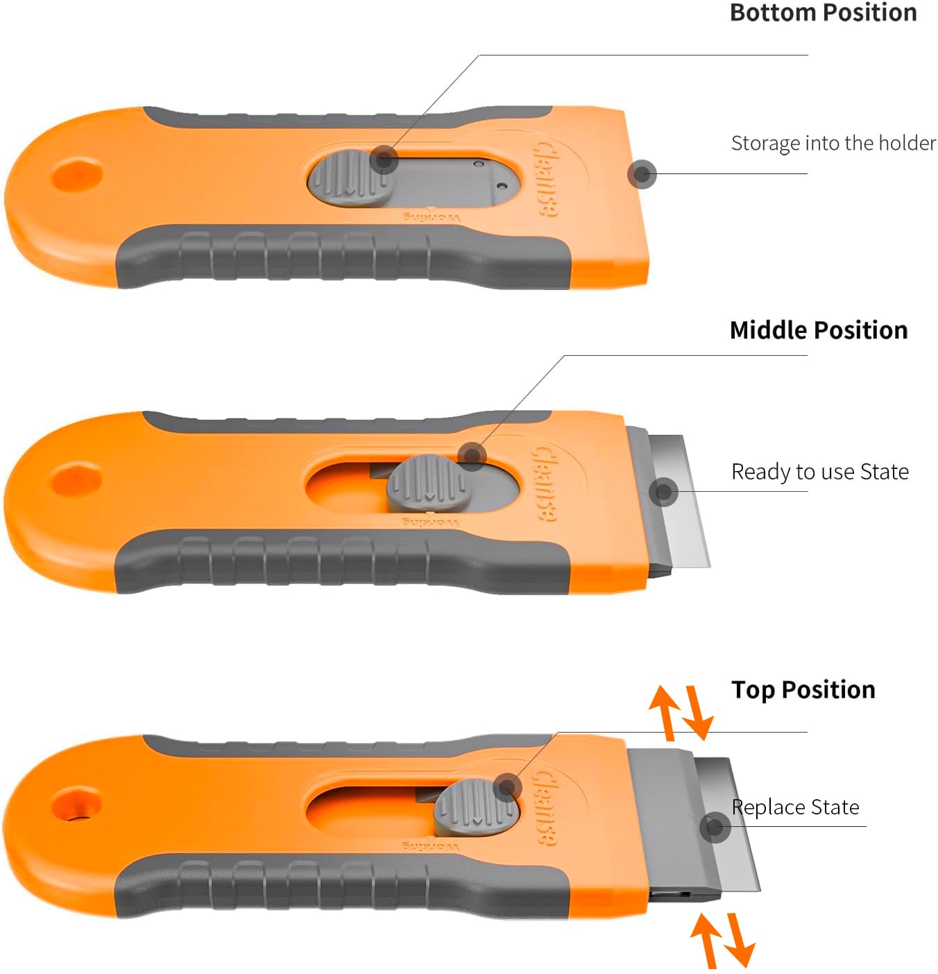 Multi-Surface Cleaning Tool Non Scratch with 15 Spare Replacement for Glass, Ceramic Cooktops, Ovens, Glass Top Stoves and Cars - Removes Burned-On Food, Tough Stains, Dirt, Stickers, and Paint