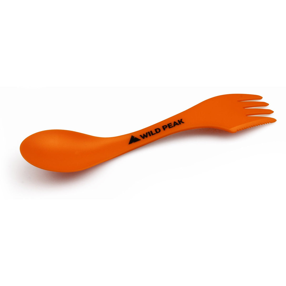 Wild Peak Plastic Spork - Lightweight & Strong All in one Spoon, Fork, Knife Cutlery with Optional Storage Bag ▲ (Sunset Orange, Without Storage Bag)