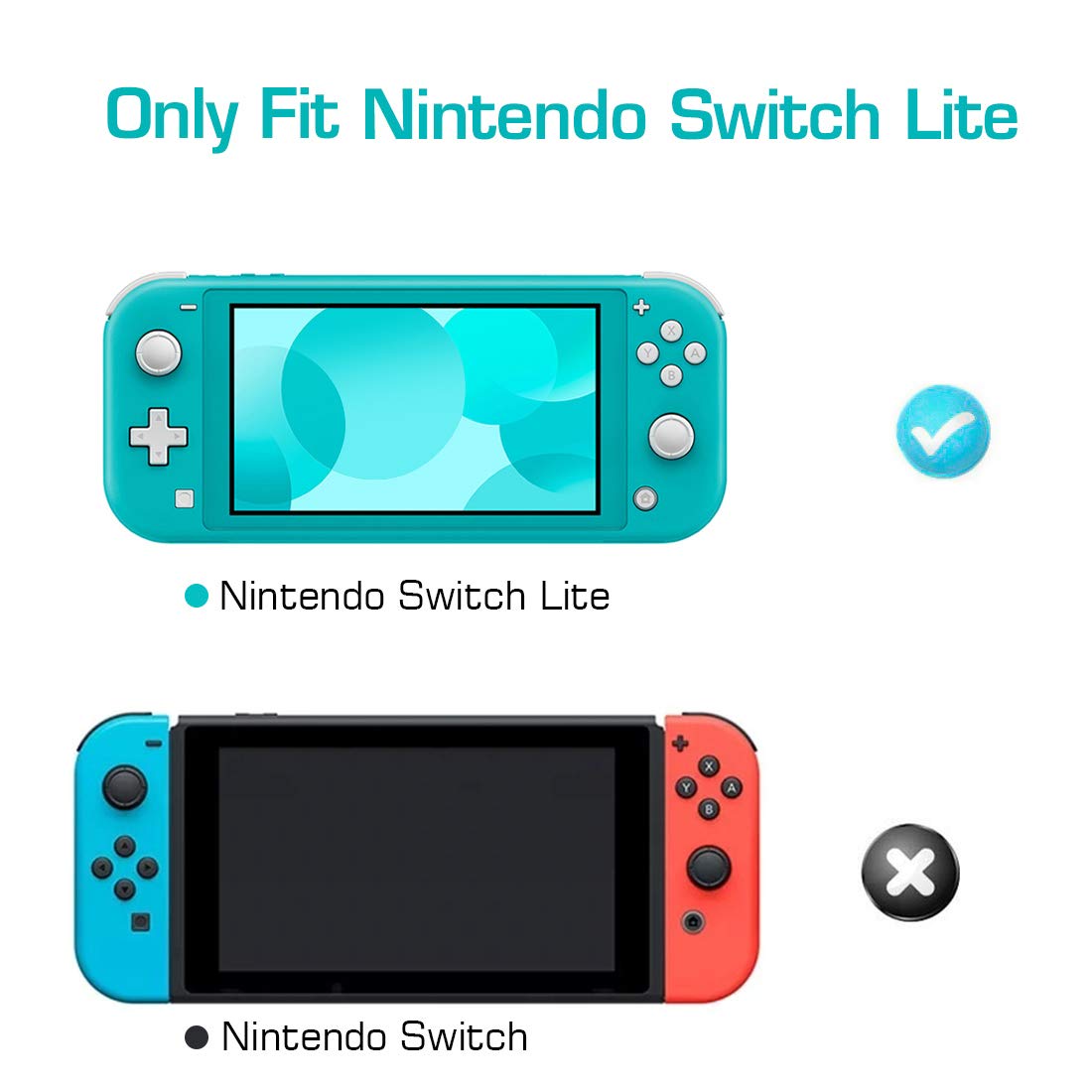 MoKo Protective Case Compatible with Nintendo Switch Lite, Soft Silicone Cover Rubber Anti-Scratch Shockproof Shell Case Accessories for Switch Lite Console and Controller - Turquoise