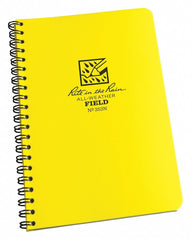 Rite in the Rain Weatherproof Side Spiral Notebook, 4 5/8 inches x 7 inches, Yellow Cover, Field Pattern (No. 353)