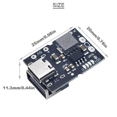 Youmile 10 pcs Type-C USB 5V 2A Boost Converter module Step-Up Power Module LED Display Charge and discharge integrated Lithium battery charging protection board with Type-C to USB cable