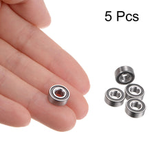 sourcing map 5pcs MR104-2RS Deep Groove Ball Bearings 4x10x4mm Chrome Steel Miniature Bearing Double Sealed Precision Bearings, P6 (ABEC 3)