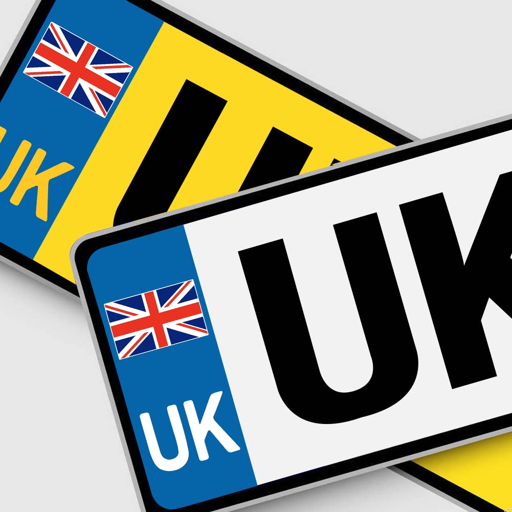 Onarway UK Magnetic Car Stickers 1 Pack and Pair of UK Car Number Plate Stickers, Set of 3 UK Stickers for Cars, Vans, Trucks, No Blow off and Easy to Remove without Scratching, for European Roads