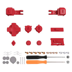 eXtremeRate Passion Red Custom Full Set Buttons for Gameboy Advance SP, Replacement A B L R Button Power On Off Volume Button D-pad Key for GBA SP Console - Console NOT Included