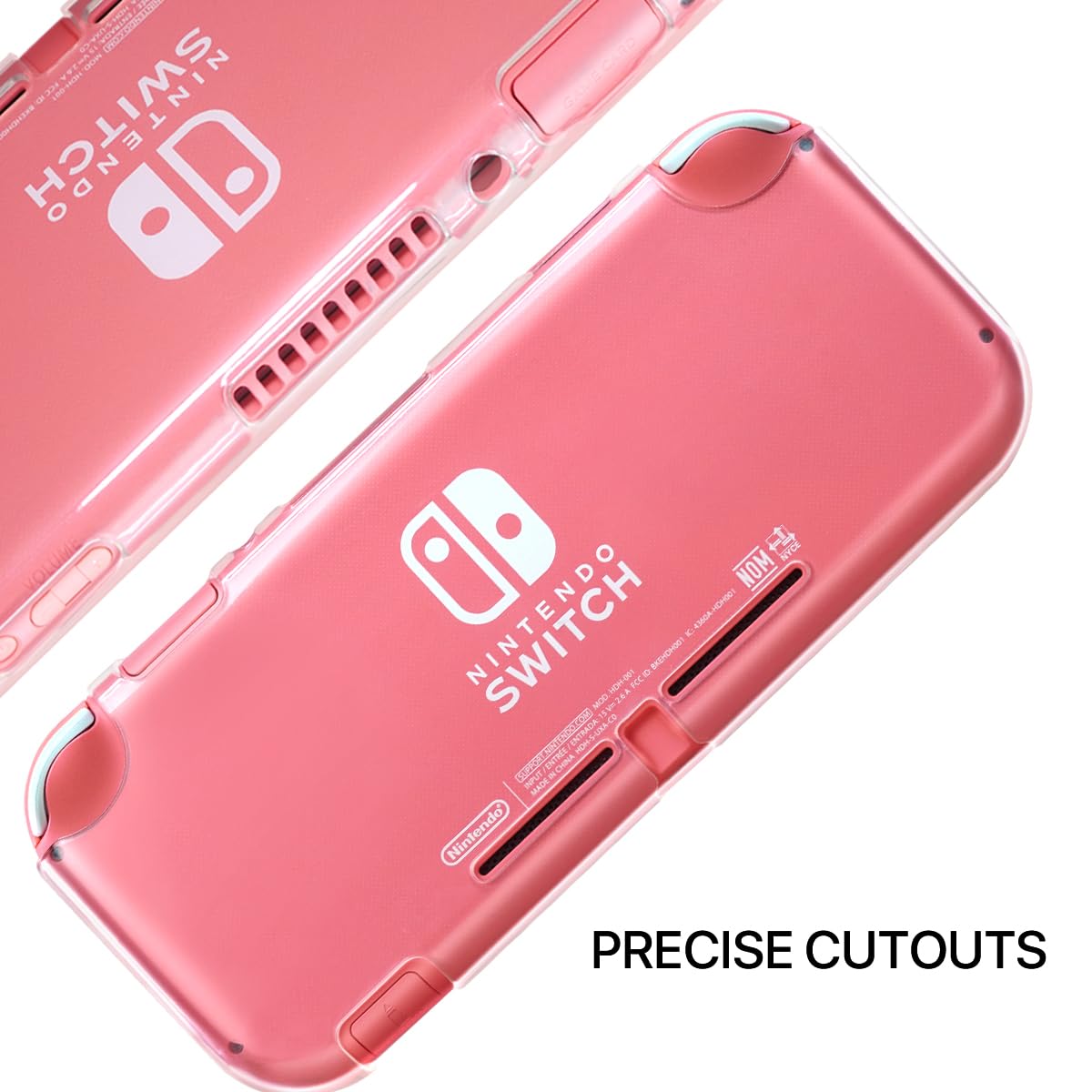 FIWWAT Switch Lite Case Protective Case for Switch Lite, Soft Lite Cover Compatible with Switch Lite TPU Cover with 2 x Thumb Grip Caps Carry Travel Case for Boys Girls, Clear