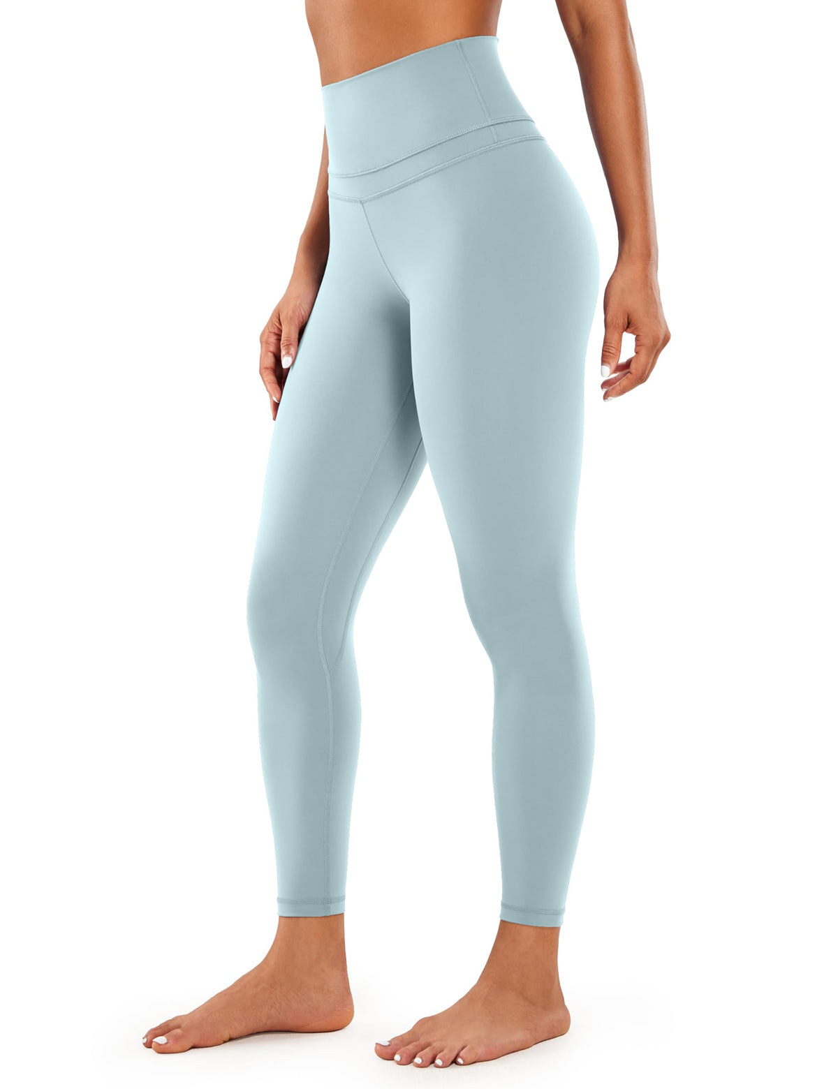 CRZ YOGA Women's Naked Feeling I High Waist Tight Yoga Pants Workout Leggings - 25 Inches Light Grayish Blue 12