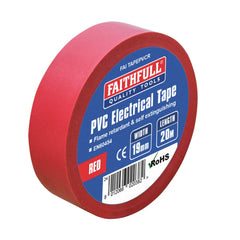 Faithfull FAITAPEPVCR Red PVC Electrical Tape 19 mm x 20 m - Red