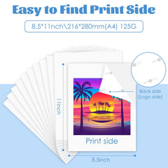 HTVRONT Sublimation Paper 8.5 x 11 inches 216 x 280 cm- 120 Sheets Sublimation Paper 125g Compatible with EPSON Brother Sublimation Printer Ink Heat Press