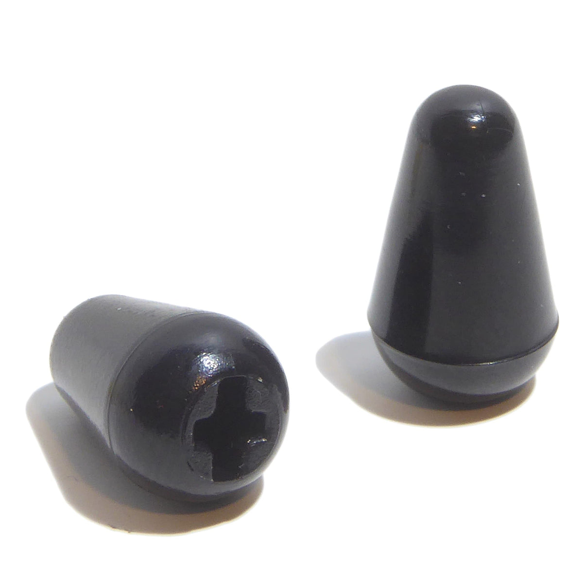2x Guitar switch tip Black 3.5mm and 4.9mm slot Stratocaster knob