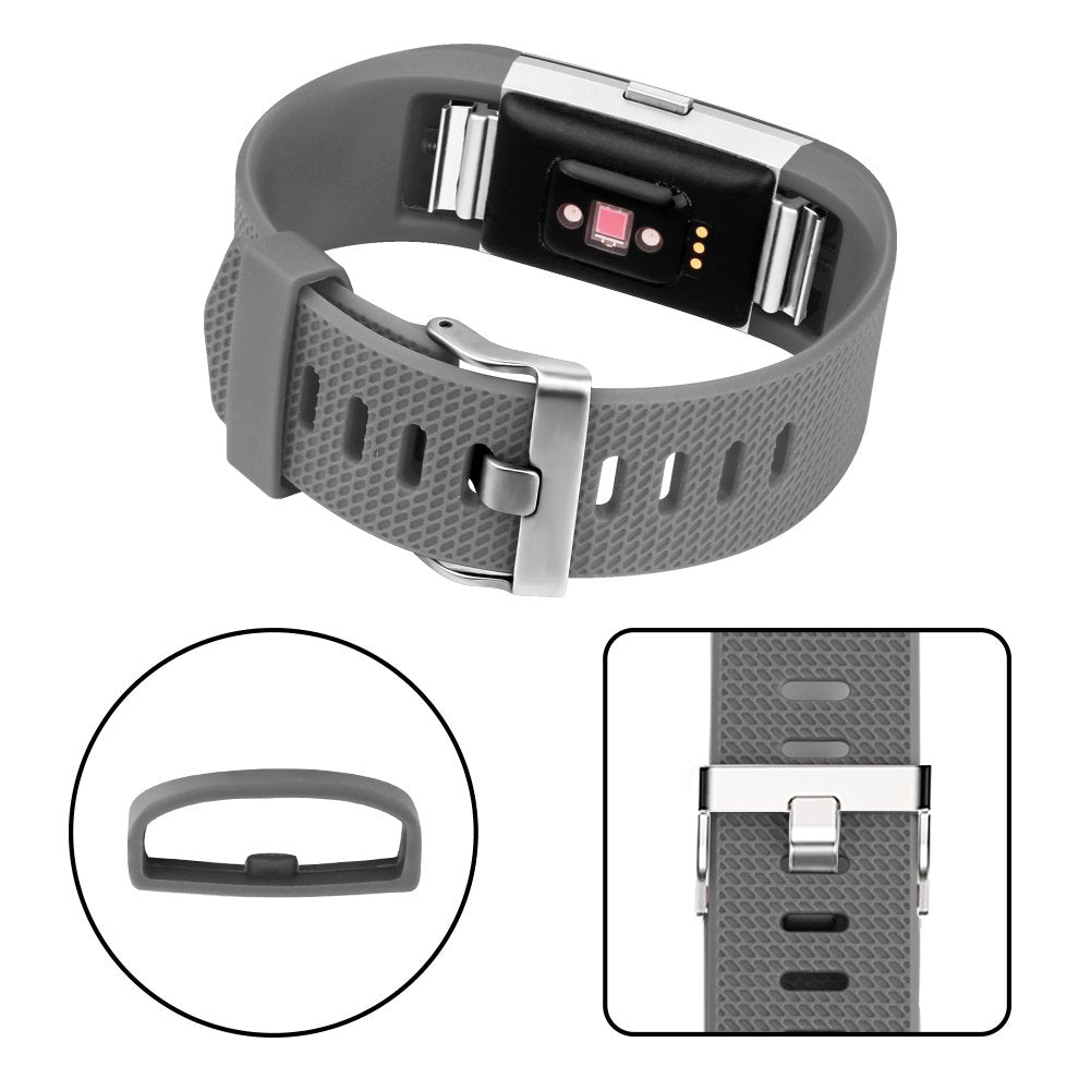 Vancle Pack 4 Replacement for Charge 2 Strap, Watchbands Soft Comfortable Accessory Straps for Fitbit Charge 2 (04 Champagne,Grey,White,Blush pink, S)