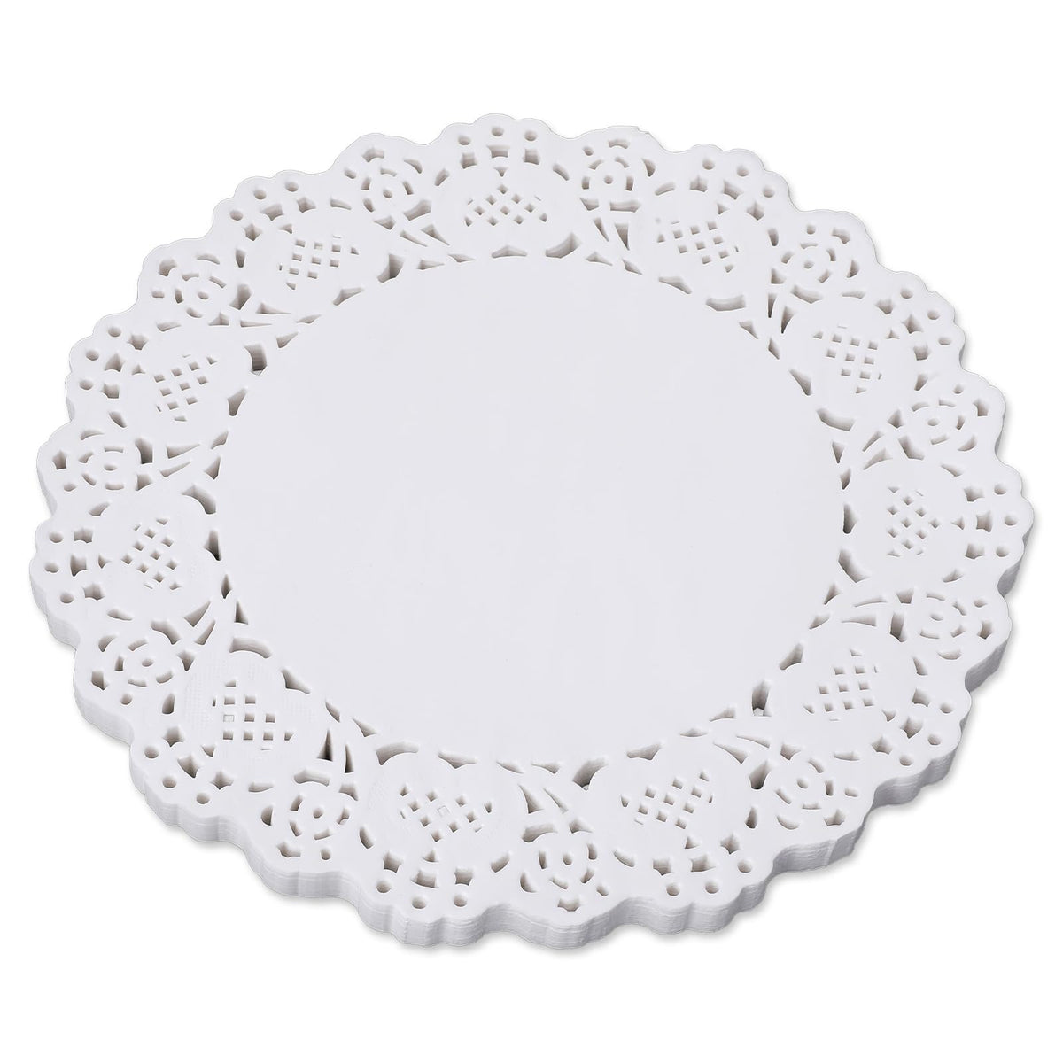 COMNICO 150 PCS White Lace Paper Doilies 4.5 inch Round Paper Doilies Disposable Paper Placemats Cake Packaging Pads for Wedding Tableware Food Decoration (4.5 inches)