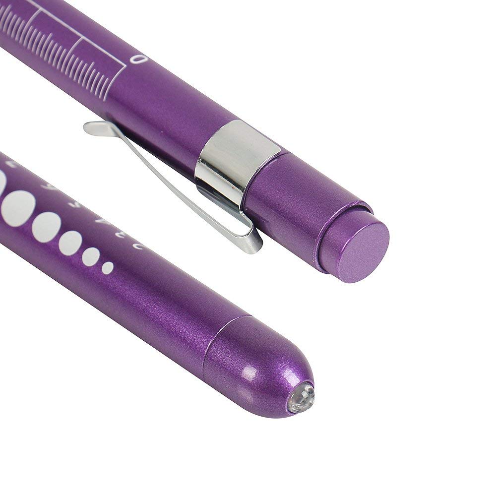 Diagnostic Medical Penlight (2 Packs), CAVN Mini Reusable LED Penlight Flashlight Pen Torch, Torch Doctor Nurse EMT Emergency Pen Light (Purple and Pink)