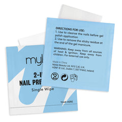 Mylee 200pcs Gel Polish 2-in-1 Nail Prep & Wipe Wipes, UV LED Gel Nails Soak Off Varnish & Sticky Residue Remover, Cleanses Nail Plate Pre-Manicure Pedicure and Removes Sticky Inhibition Layer