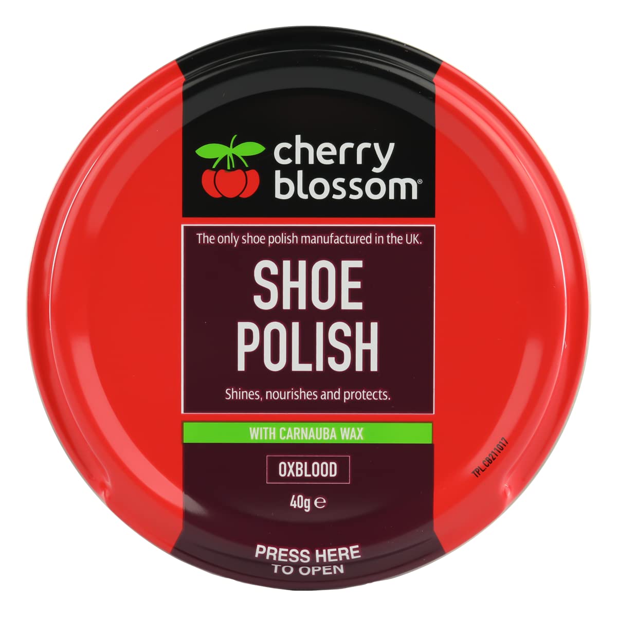 Cherry Blossom Shoe Polish   Oxblood   40g   Traditional British shoe polish adds shine to all leather shoes and boots