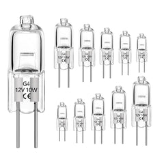 10W G4 Halogen Light Bulb Warm White 2700K,12V,Pack of 10