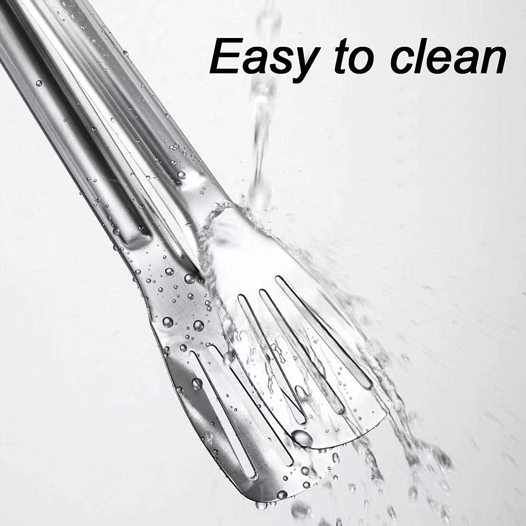 Kitchen Tongs(9'')-304 Easy to Clean-Food Safe Stainless Steel Cooking Tongs,Salad,BBQ,Serving,Frying Tongs Utensils,Kitchen Gift etc,Easy Grip Best Sturdy Tongs,Non Stick.