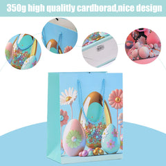4PCS Easter Egg Hunt Bags,Easter Egg Gift Bags with Handle, Easter Treat Bags, Multifunctional Non-Woven Easter Bags for Gifts Wrapping, Egg Hunt Game, Easter Party Supplies (Multi 1)