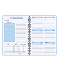 To Do List Notebook, Undated Weekly Planner A5 Diary Planner for College Work with Habit Tracker, Twin Wire Binding, Blue