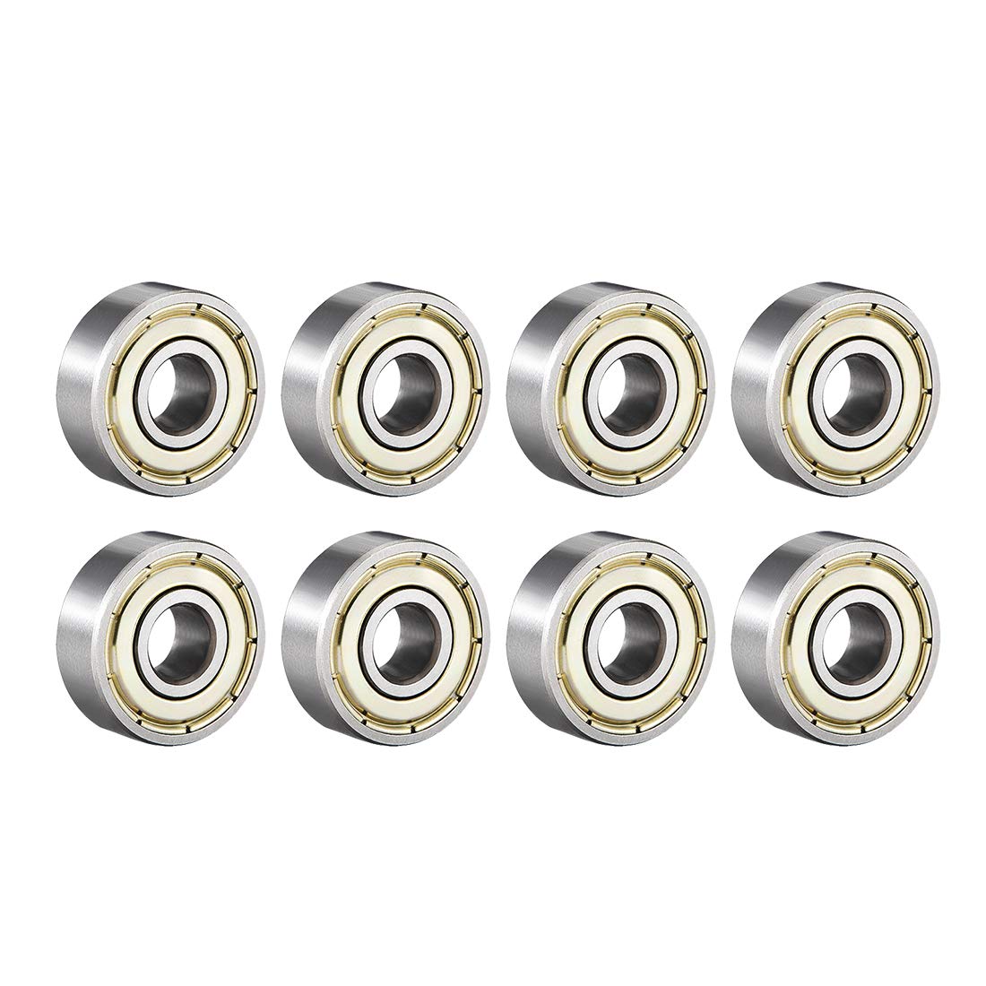 sourcing map 606ZZ Deep Groove Ball Bearing Double Shield 606-2Z 80016 6mm x 17mm x 6mm High Carbon Steel Z1 Bearings (Pack of 8)