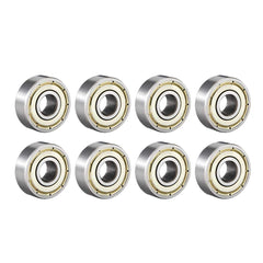 sourcing map 606ZZ Deep Groove Ball Bearing Double Shield 606-2Z 80016 6mm x 17mm x 6mm High Carbon Steel Z1 Bearings (Pack of 8)