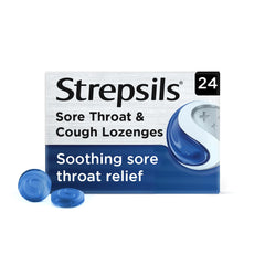 Strepsils Sore Throat & Cough Lozenges, 24s, Gluten Free, Sore Throat and Dry Cough Relief, Fights Infection, Works in 5 Mins