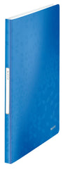 Leitz A4 Display Book, 40 Pockets, 80 Sheet Capacity, Transparent Pockets, Metallic Blue, WOW Range, 46320036