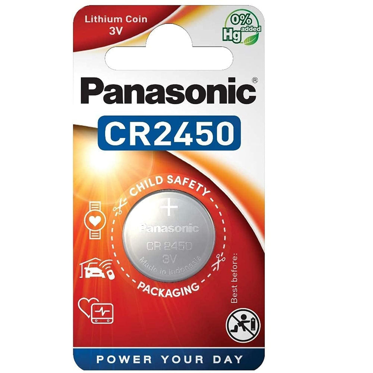 Panasonic Button Cell Lithium, 1 Pcs., Blistercard Cr 2450 1-Bl Panasonic