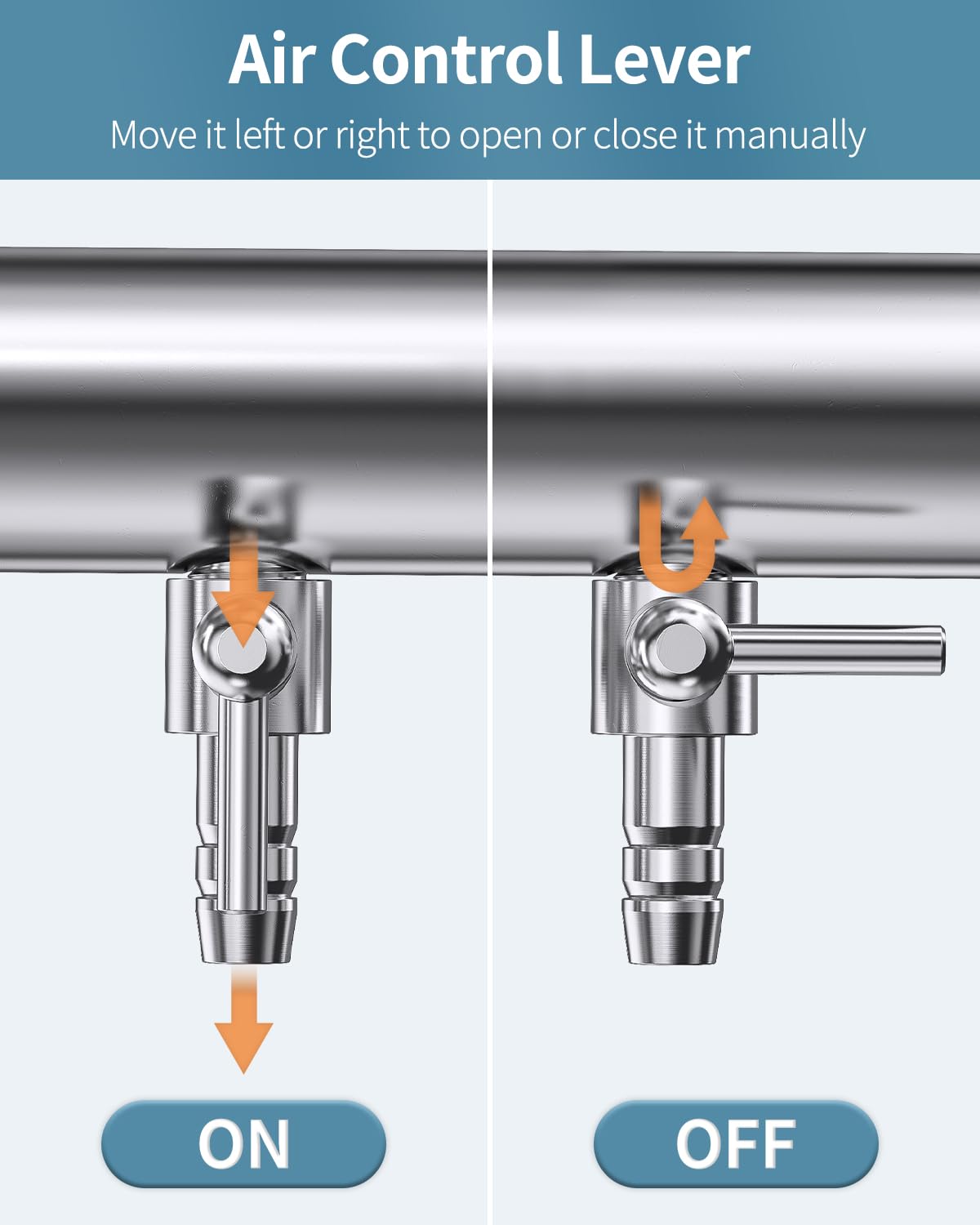 Pawfly Aquarium Air Flow Control Lever Valve 4-Way Fish Tank Air Valve for Air Pump Chromium Copper Manifold Multi-port Air Flow Splitter for 5 mm ID & 9.5 mm OD Airline Tubing