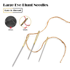 Redamancy Large Eye Blunt Needles, 15 Pcs 3 Sizes Sewing Needles, Metal Darning Needles, Clear Tube Sewing Needles Set, for Yarn Knitting Sewing or DIY Crafting, 5.1 cm, 6.1 cm, 6.9 cm