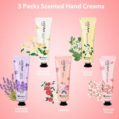 Nineaccy Floral assorted Hand Cream Set, 5 x 30ml，Pack of 5，Friendly to all skin，Gifts for Women, Mother's Day Gifts