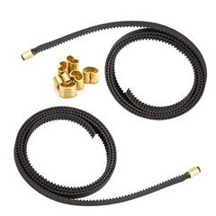 Zeberoxyz 2PCS GT2 Black Open Timing Rubber Belt Length 1.2Meter Width 6mm with 8PCS Copper Buckle for Ender3 Ender5 CR10 3D Printer (Open Belt)