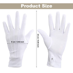 YSFVNP White Gloves Fancy Dress， Stitched White Gloves, Soft Moisturizing Gloves Suitable for Coin Handling Services Parade Formal Guard Police Wedding Formal Tuxedo Jewelry Inspection