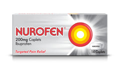 Nurofen Pain Relief Ibuprofen Tablets for Headache, Migraines, Cold And Flu and Back Pain Relief, 200 mg, 16 Caplets