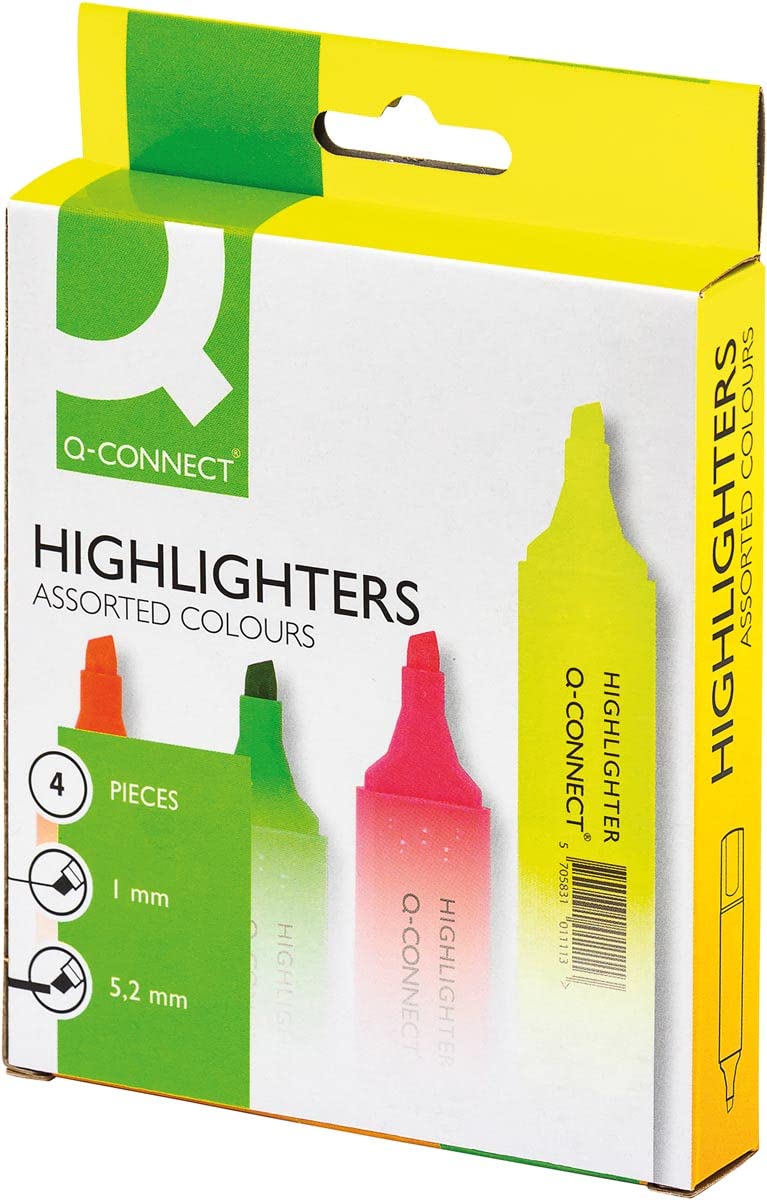 Q-Connect Assorted Highlighter Pens (Pack of 4) KF01116