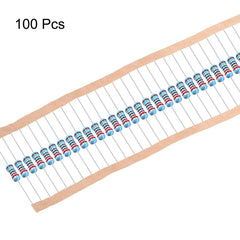 sourcing map 100Pcs 2.2K Ohm Resistor, 1/2W 1% Tolerance Metal Film Resistors, Lead, 5 Bands for DIY Electronic Projects and Experiments