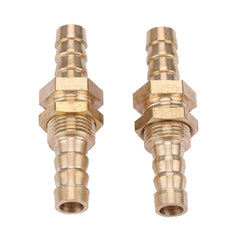 2 Pcs Hose Barb Brass Bulkhead Pipe Fitting Coupler Connector Adapter for Pipe Connection(8mm)